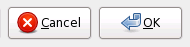 OK and Cancel buttons as found in a modal dialog