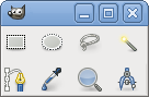 A screenshot of a toolbox with eight buttons arranged into two rows