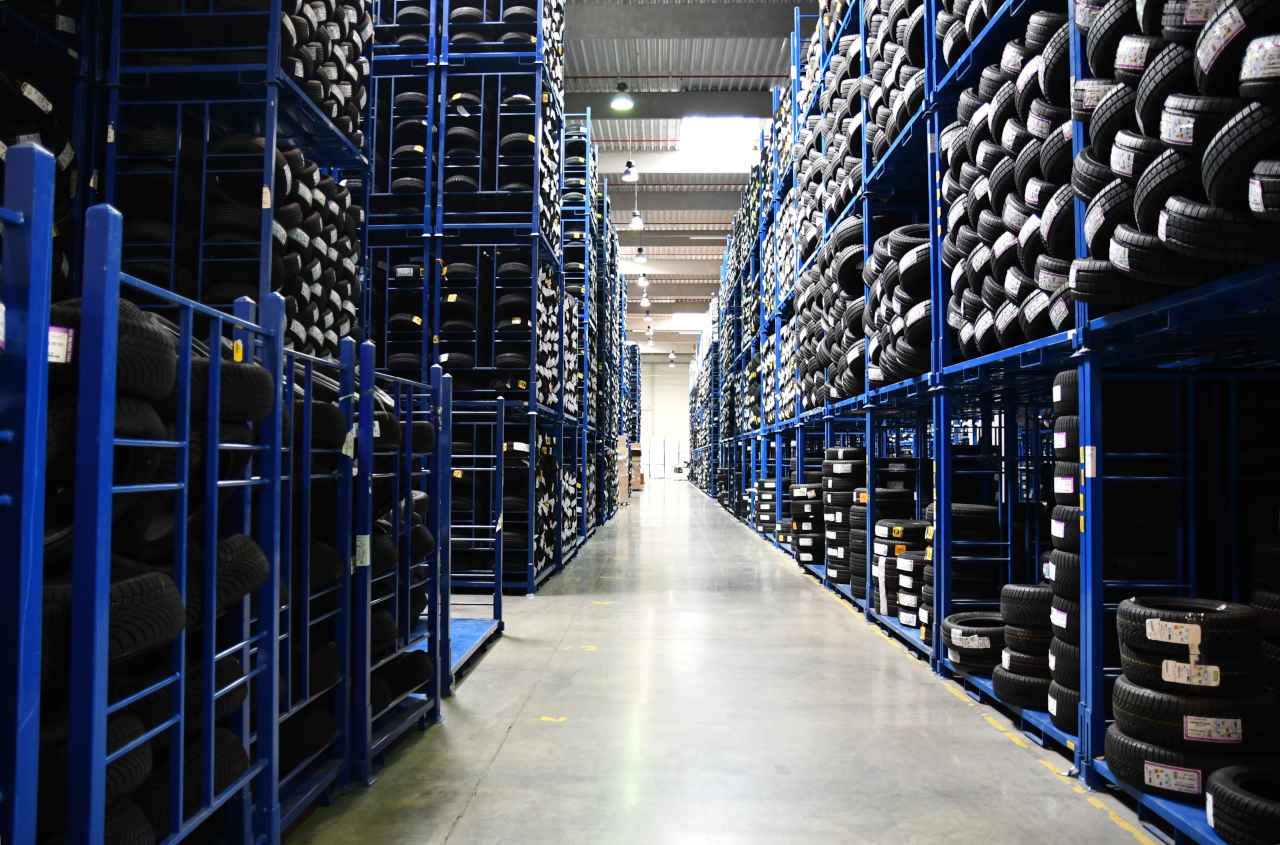 Tyres in warehouse